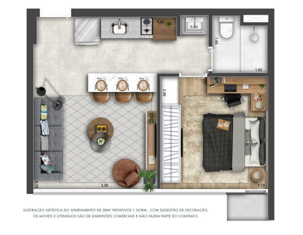 48m² - 2 DORMITÓRIOS